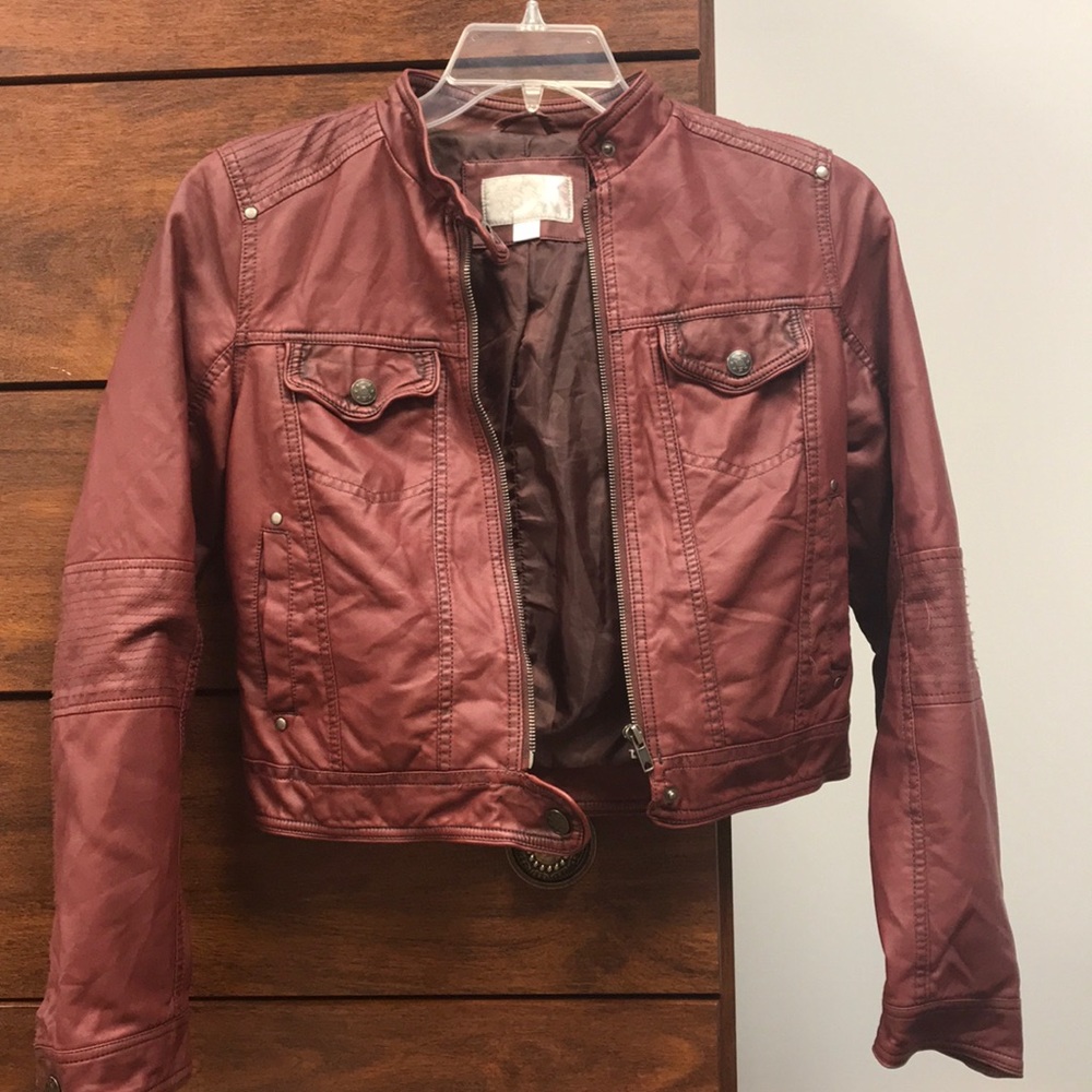 Cropped moto jacket